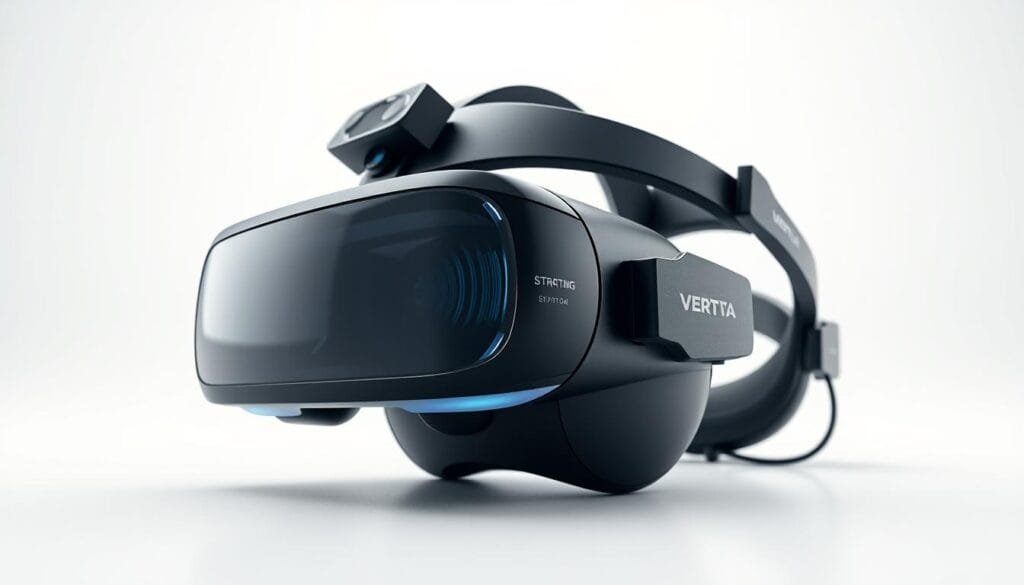 Prompt A dynamic, interconnected VR ecosystem fills the frame, with cutting-edge headsets, motion controllers, and immersive content at the forefront. The foreground showcases the latest VR hardware - sleek, lightweight, and laden with advanced sensors. In the middle ground, a diverse array of virtual experiences unfolds, from breathtaking landscapes to interactive simulations. The background depicts a futuristic, tech-infused environment, where data streams and interconnected systems power the ever-evolving VR landscape. Vibrant colors, sharp contrasts, and a sense of depth and perspective convey the excitement and innovation driving the VR industry. Soft, directional lighting illuminates the scene, creating a captivating and visually compelling image that reflects the transformative power of virtual reality.